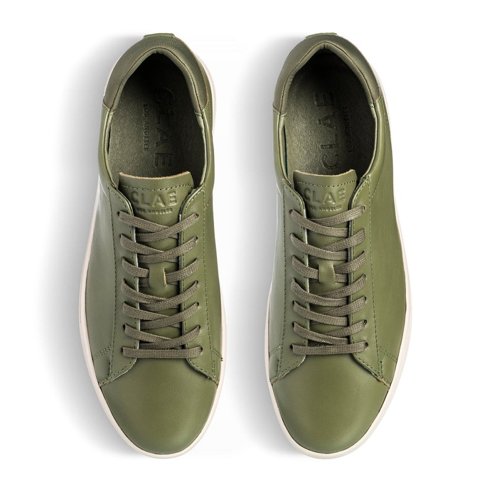 CLAE BRADLEY Shoes Mens USA439-M57 In Olive Leather